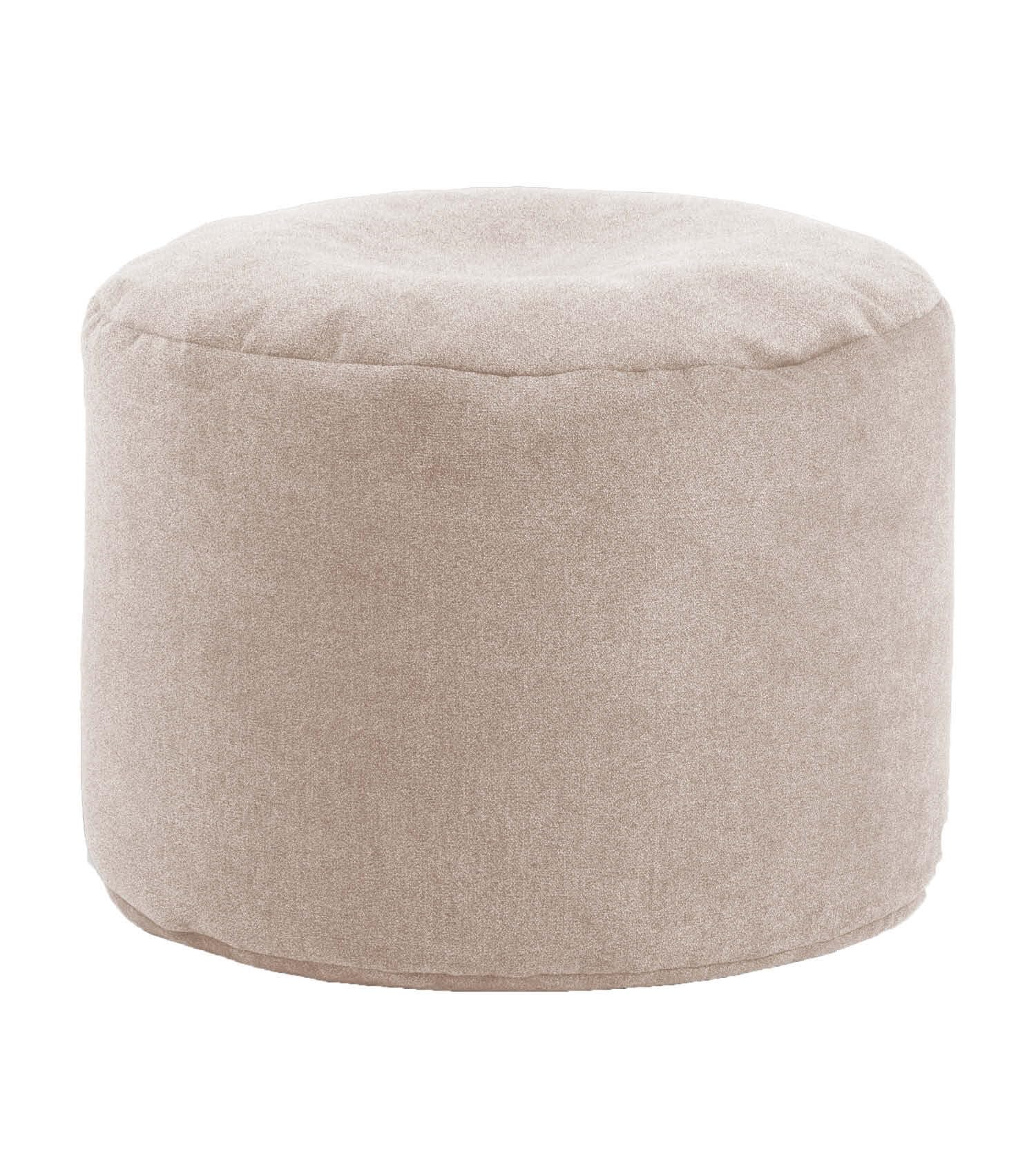 mokebo® Pouf – Der Ruhestifter (50x30 cm), runder Hocker/Bodenkissen, Beistelltisch, Stoffbezug in Beige