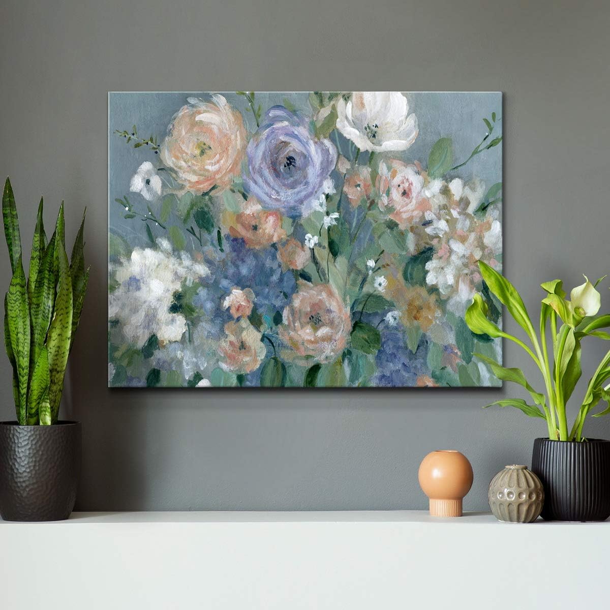 Renditions Gallery Canvas Flower Wall Art Decorations Paintings & Prints Colorful Floral Garden Glam Modern Decor Canvas Wall Hanging for Bedroom Dining Living Room Office Home Kitchen - 12"x18"