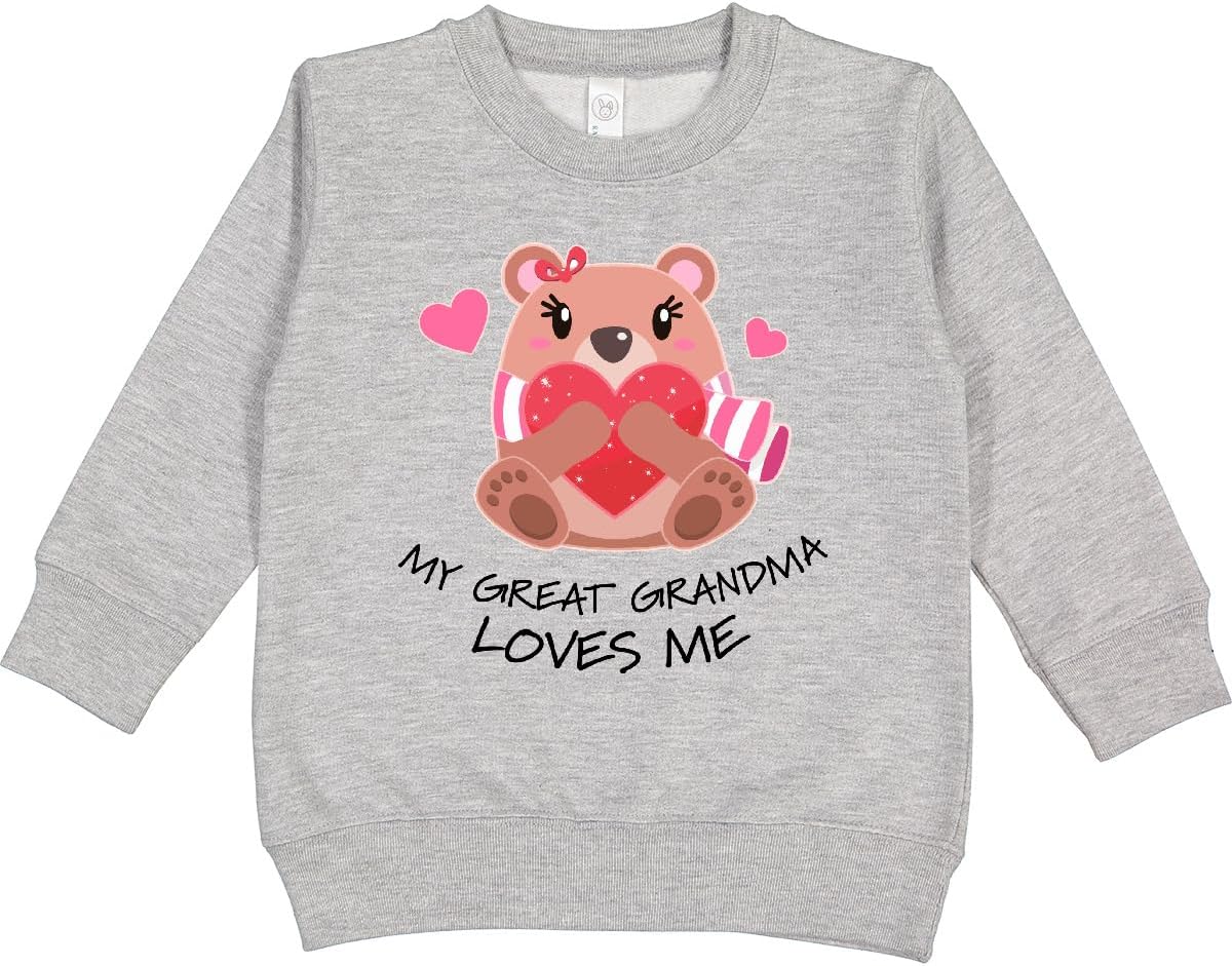 inktastic My Great Grandma Loves Me- Bear and Hearts Toddler Sweatshirt