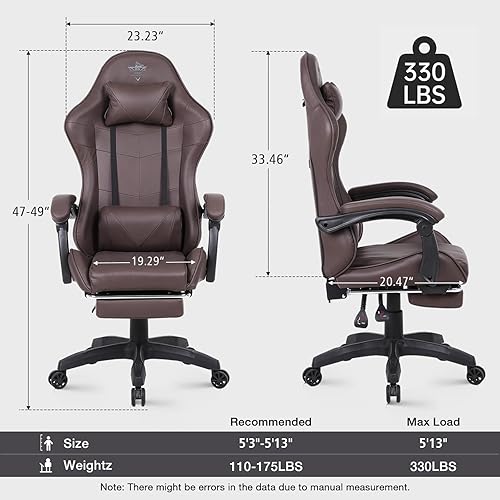 Miniatura 3 de Silla de oficina con respaldo alto, silla de oficina para videojuegos, silla de escritorio para carreras, silla giratoria ejecutiva ergonómica de