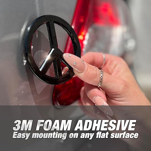 Miniatura 7 de Emblemas de coche de alta calidad, logotipo de señal de paz 3D resistente, materiales de alta calidad de larga duración, símbolos de emblema