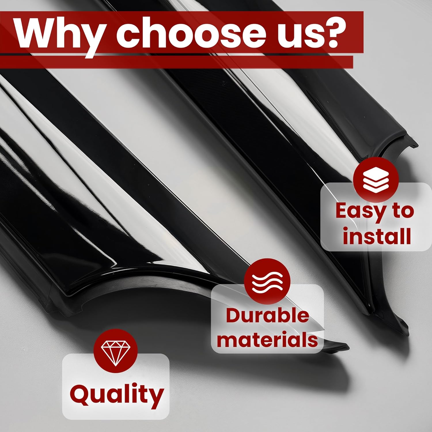 Front A-Pillar Molding Windshield Trim Cover Set Compatible with Nissan Maxima 2016 2017 2018 2019 2020 76837-9DD0A-A