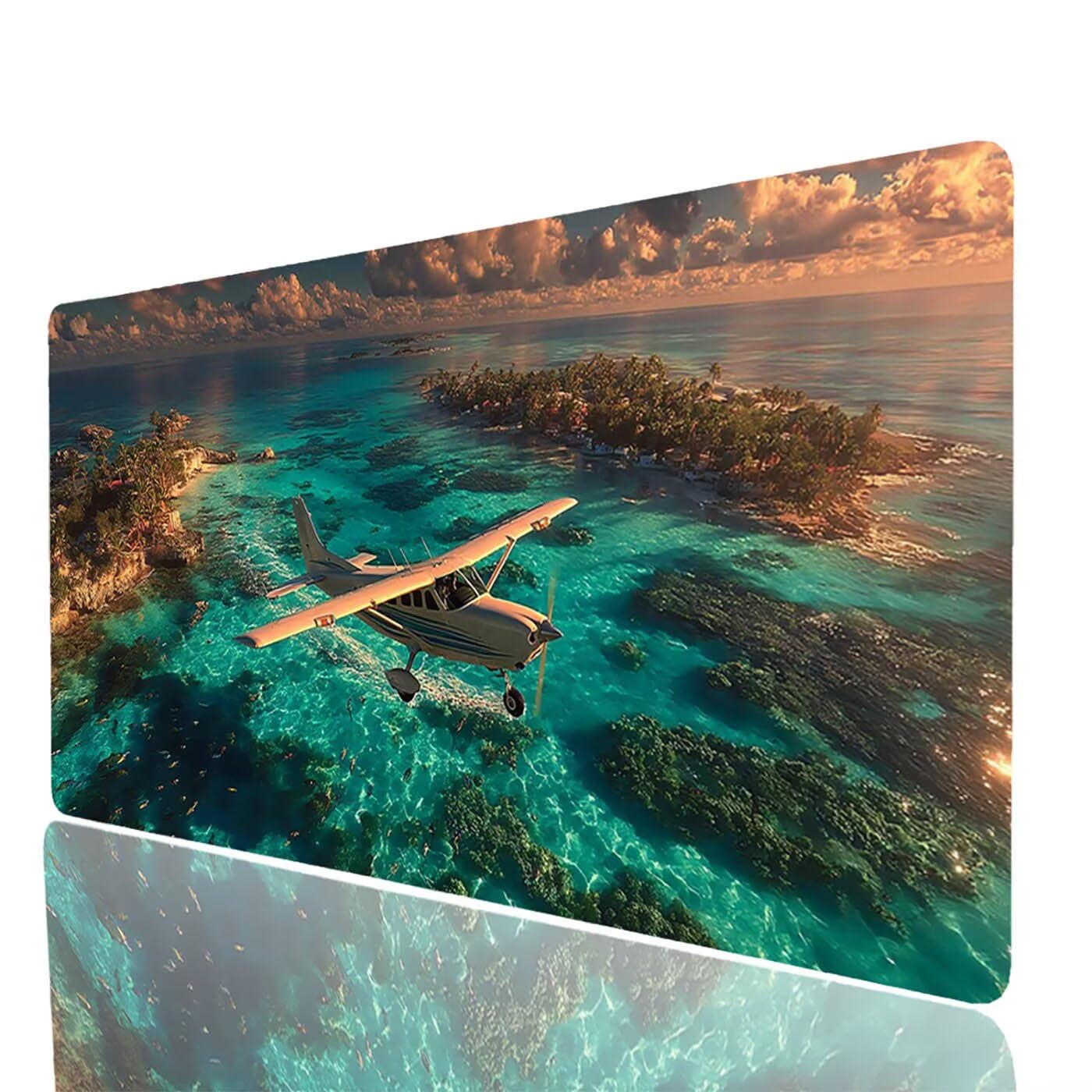 Aereo Tappetino Mouse xxl 140x60x0.3cm Impermeabile Tappetino Mouse Gaming Mousepad Mare Base in Gomma Antiscivolo Bordi Cuciti Resistenti All'abrasione Mousepad per Scrivania Gaming Laptop Model-7253
