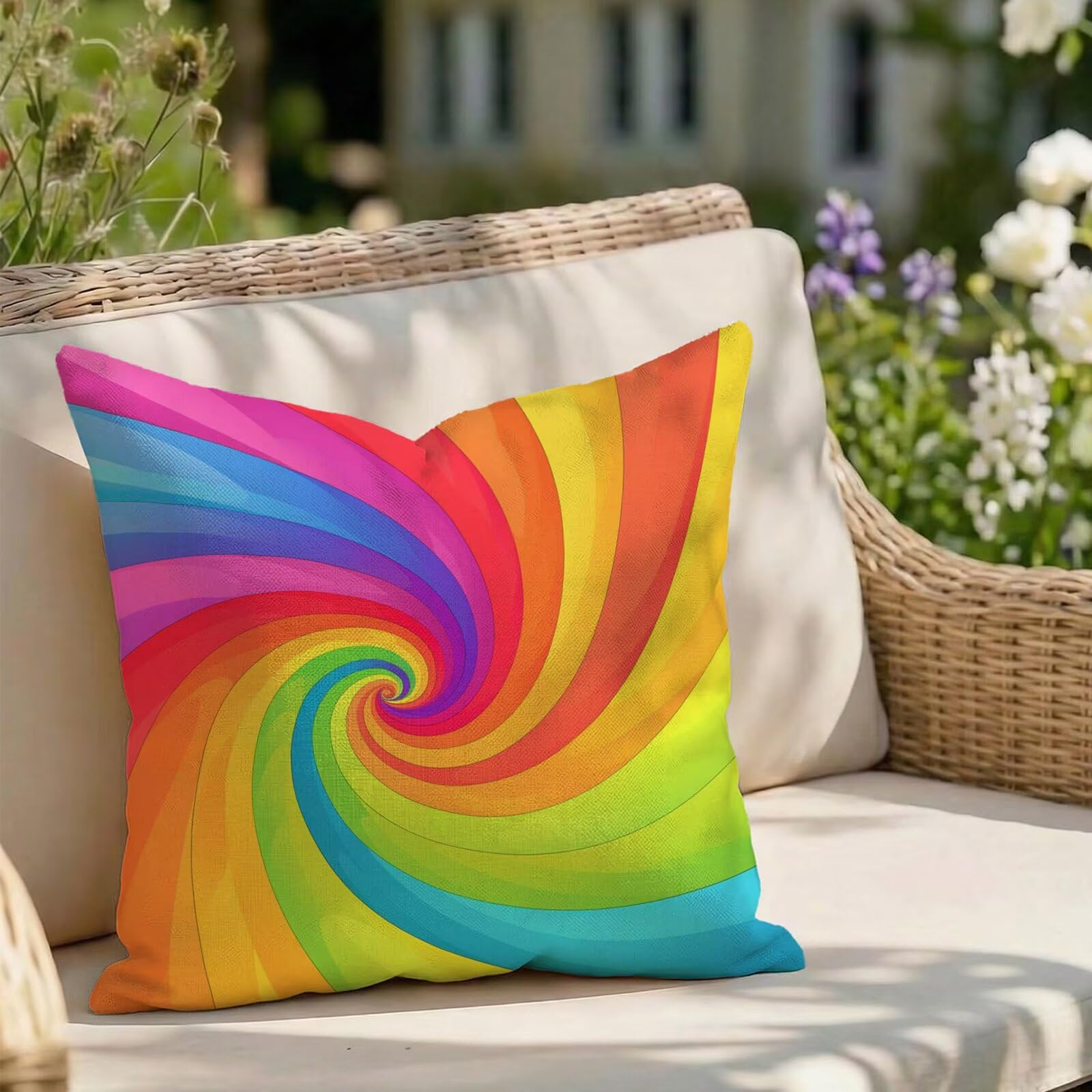 Housse de coussin en lin 80x80 pour sublimer votre balcon ce printemps