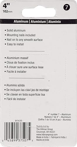 Miniatura 8 de HIllman 841632 - Clavo de aluminio fundido a presión negro de 4 pulgadas, número de casa 8