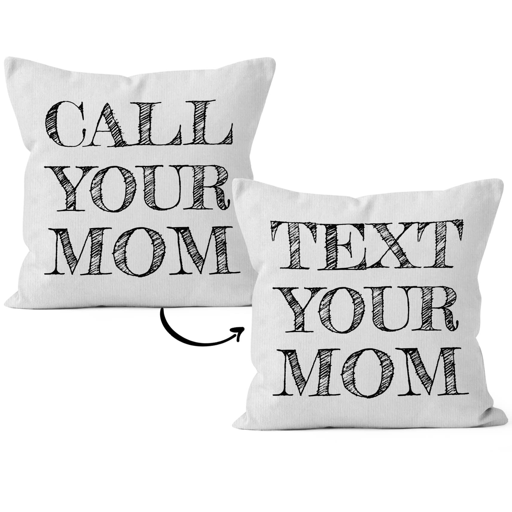 Funny Quote Call Text Your Mom Decorative Pillowcase Throw Pillow Cover, Graduation Gifts for Sofa Bedroom Room Home Children Dorm Decor 18 x 18 Inch Reversible Pillow Case