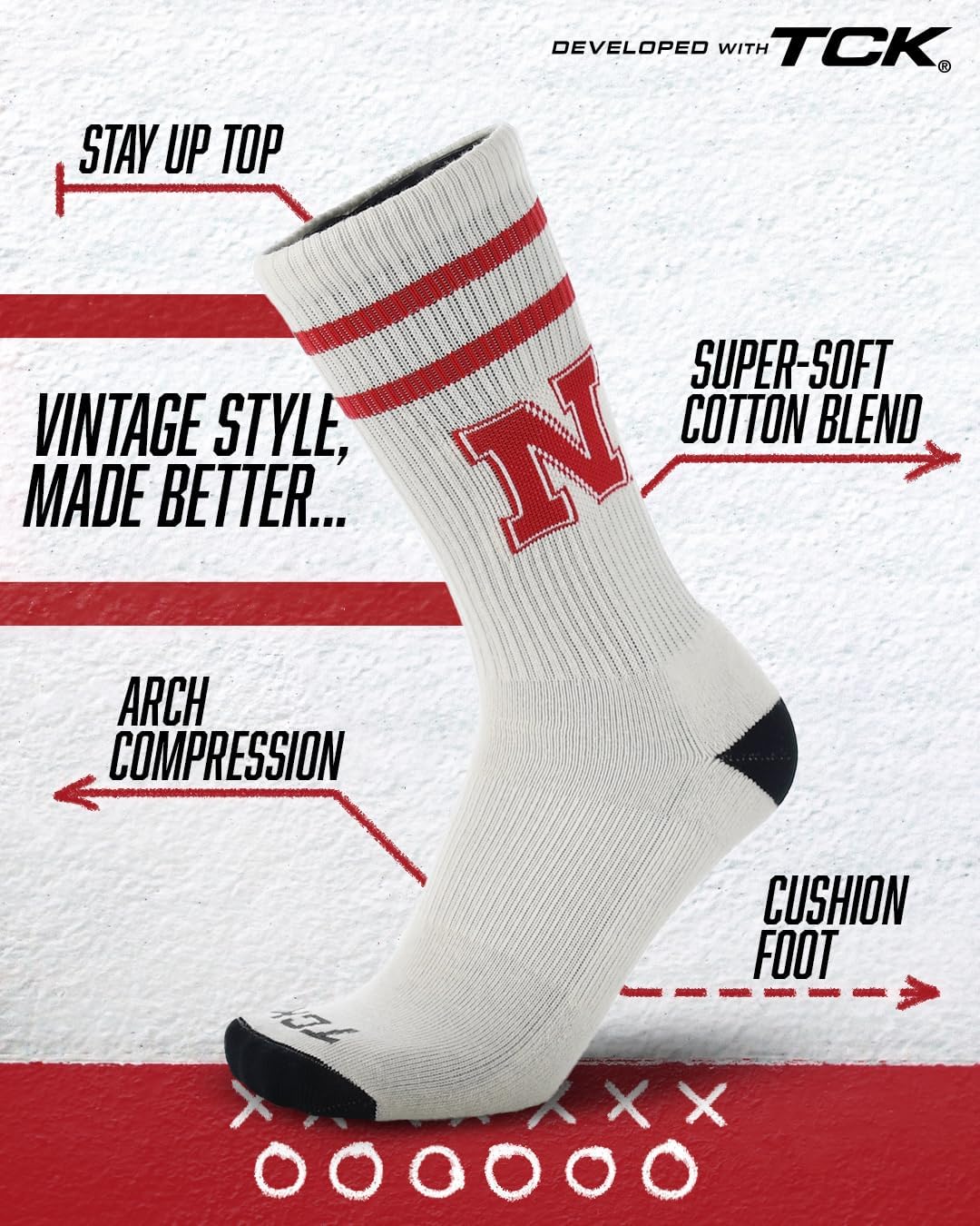 Vintage NCAA College Socks For Men and Women, Classic Soft Cotton Sock