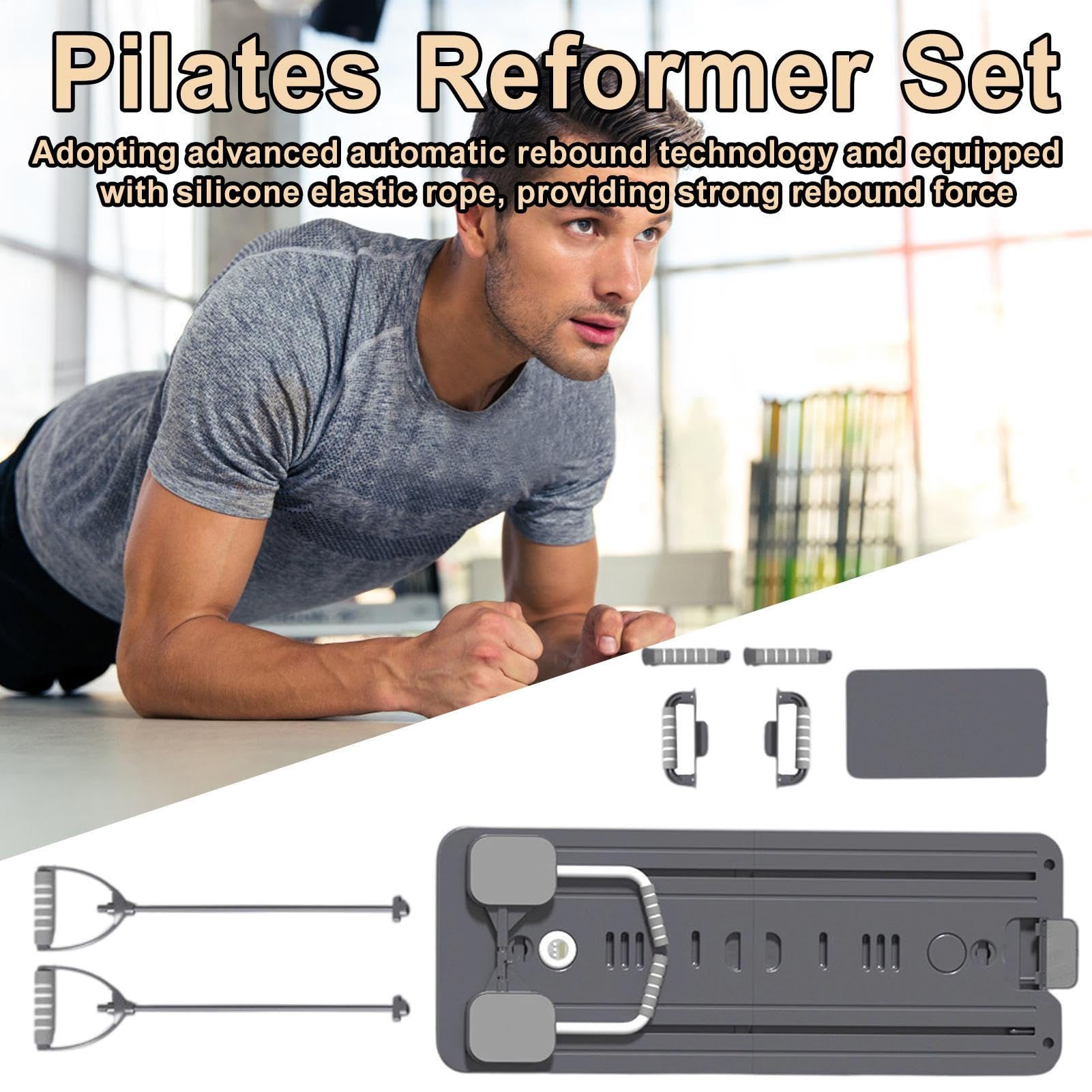 Pilates Reformers - Macchina per pilates Reformer | Attrezzatura per pilate a casa | Set pieghevole per scolpire i muscoli addominali | Macchina per allenamento regolabile | Fitness per tutto il corpo