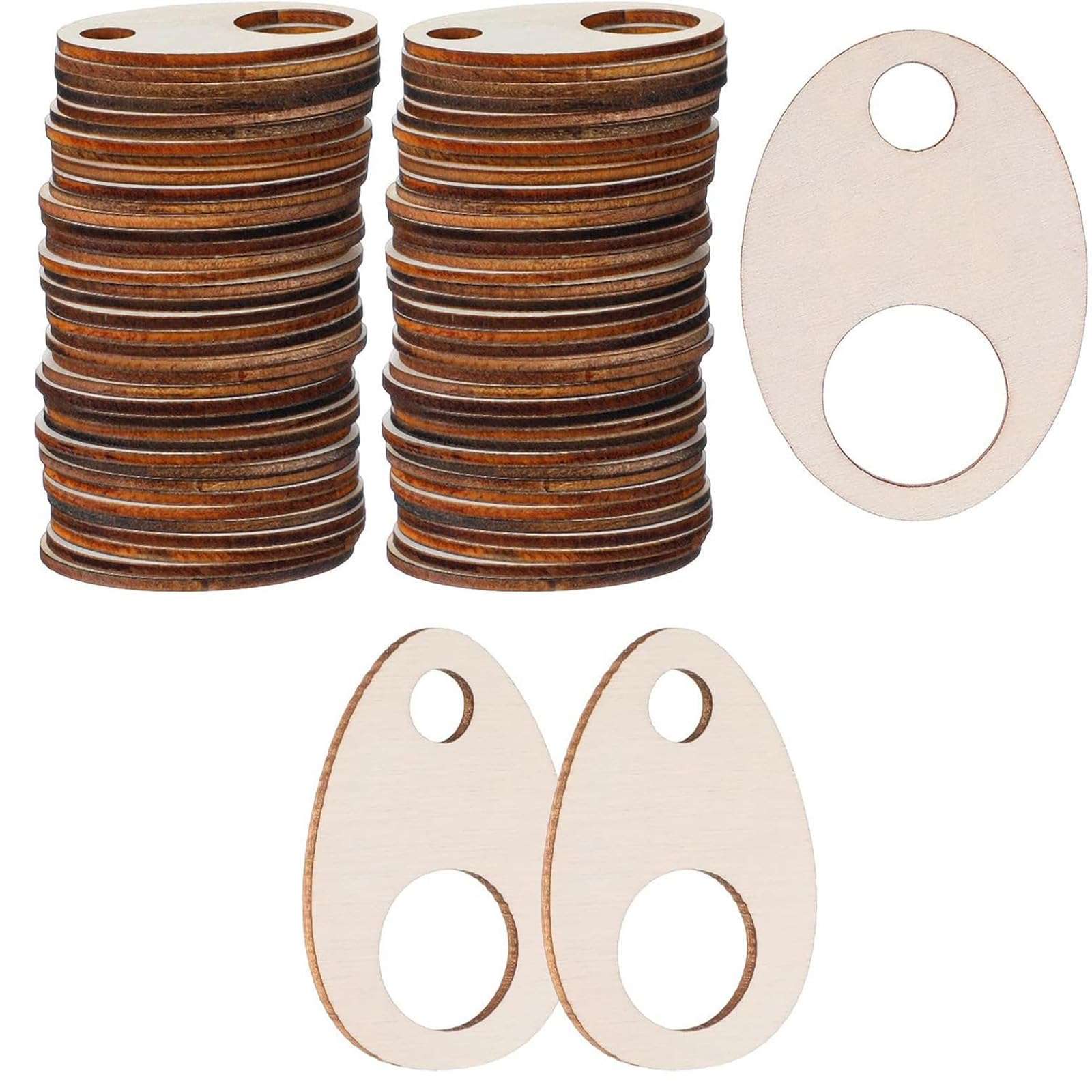 Nucelit 100Pcs Wooden Thread Spools with 2 Loose Rings for Embroidery and Crafting Storage Solution Permanent Sewing Accessory