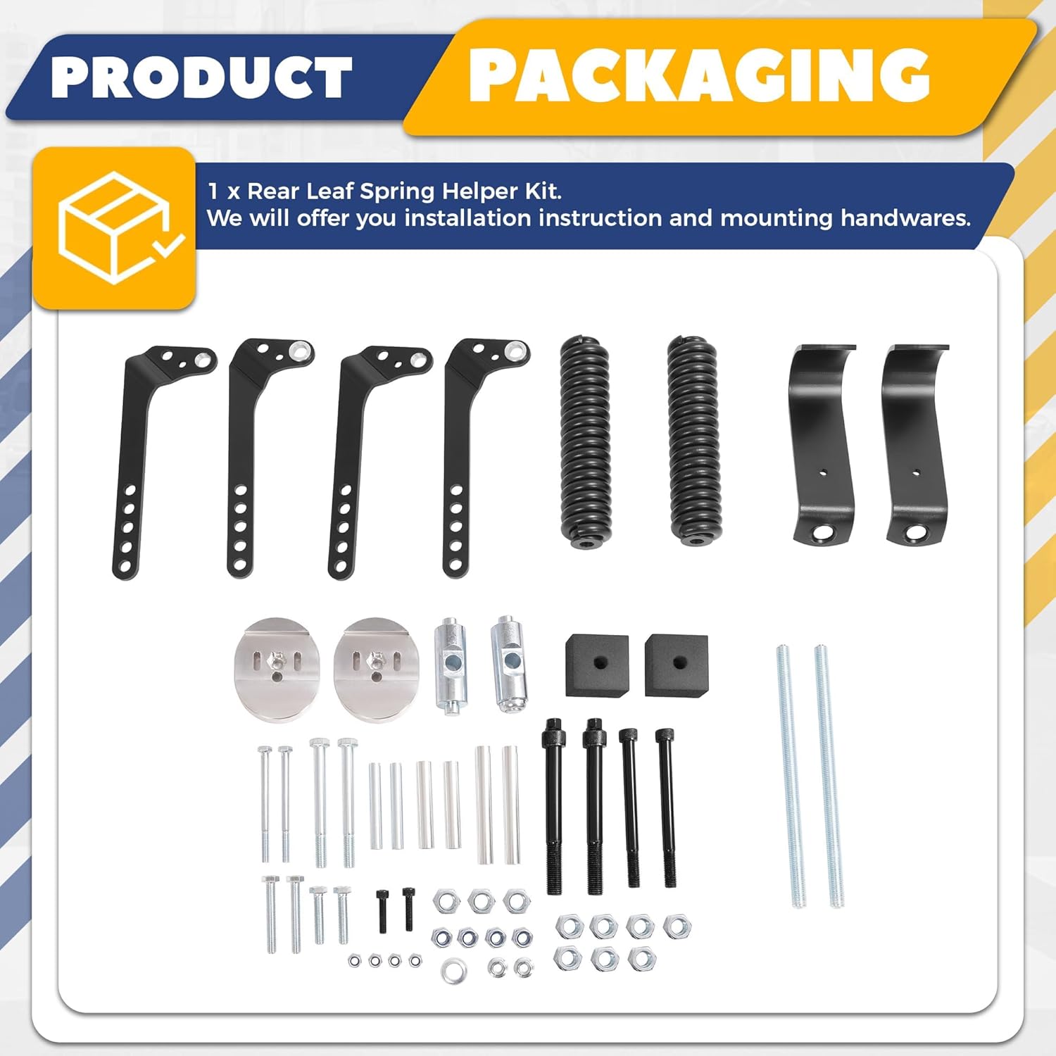 Rear Leaf Spring Suspension Kit Compatible with 2009-2025 Ford F150 4WD Heavy Duty Suspension Leaf Spring Enhancement Kit Powder Coated