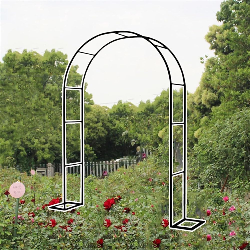 Black Metal Garden Arch, Garden Arbor for Climbing Plants, Wide 1.2M 1.4M 1.8M 2.4M 3M, Roses Archway for Outdoor Wedding Party, Easy to Assemble,Black,W3.5M*H2.2M