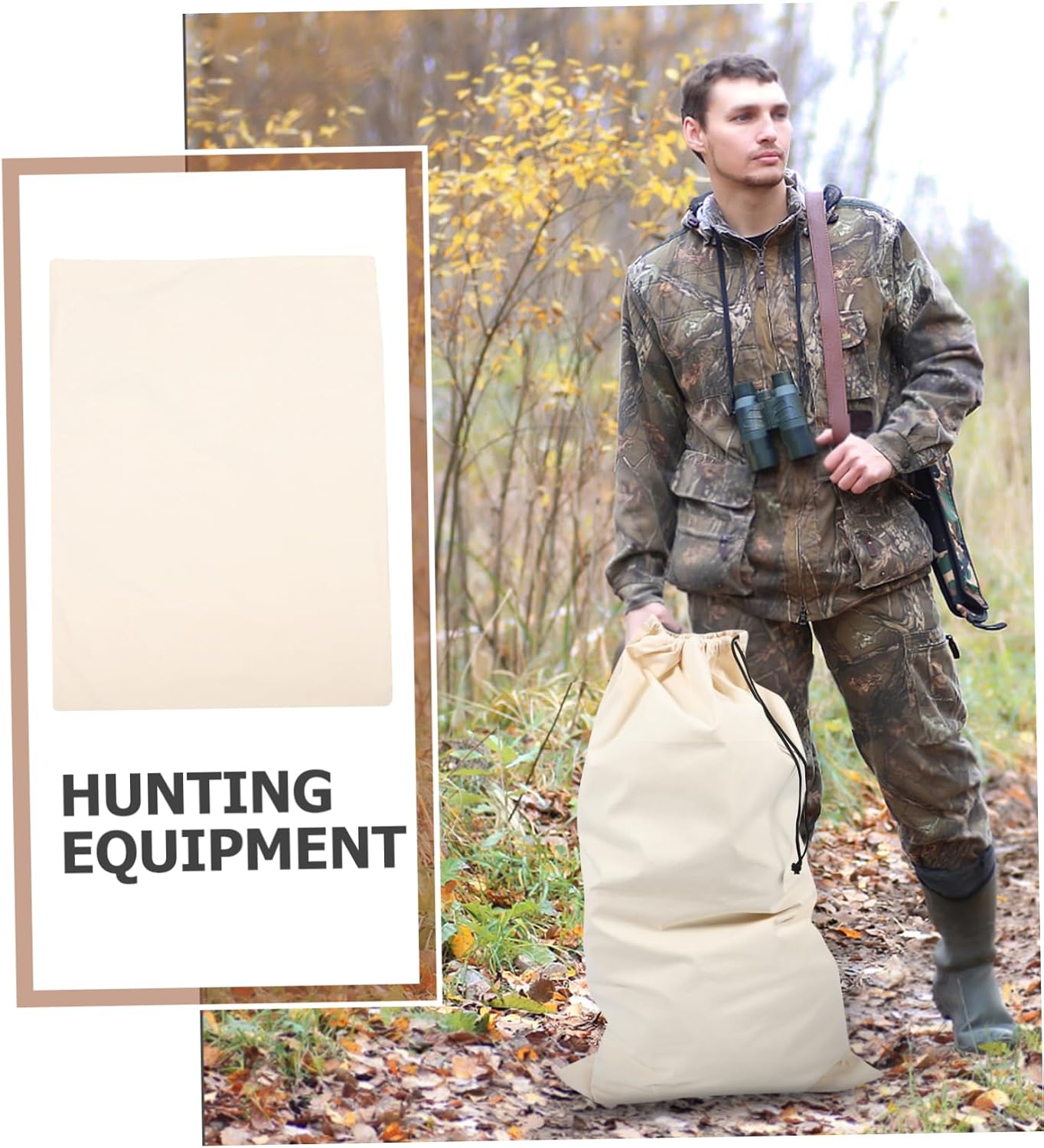 Large Capacity Drawstring Hunting Bag Portable Storage Sack for Outdoor Gear Easy to Clean Canvas Travel Organizer for Camping and Hunting Accessories image 5