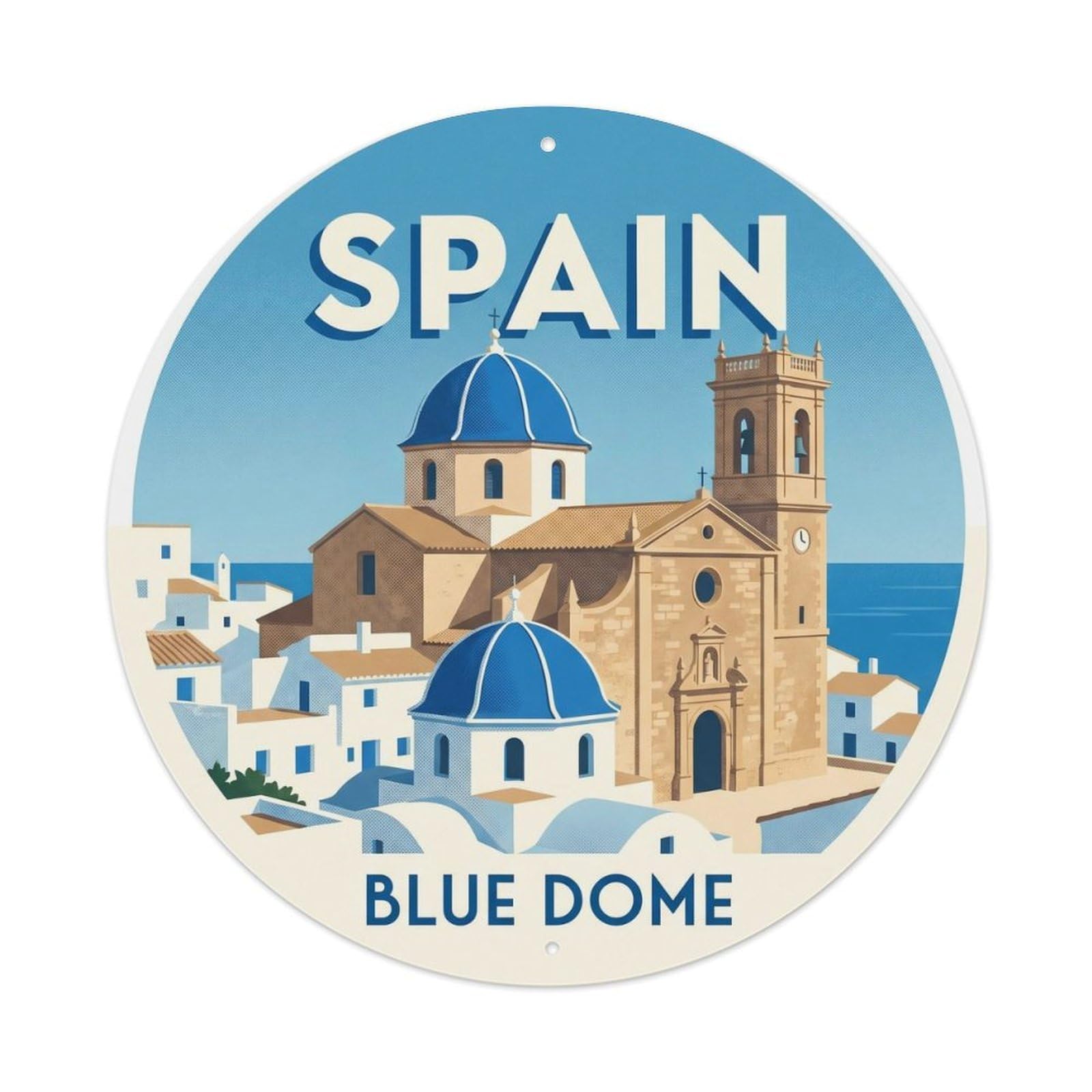Benidorm Blue Dome Spain Landmark Travel Metal Tin Sign