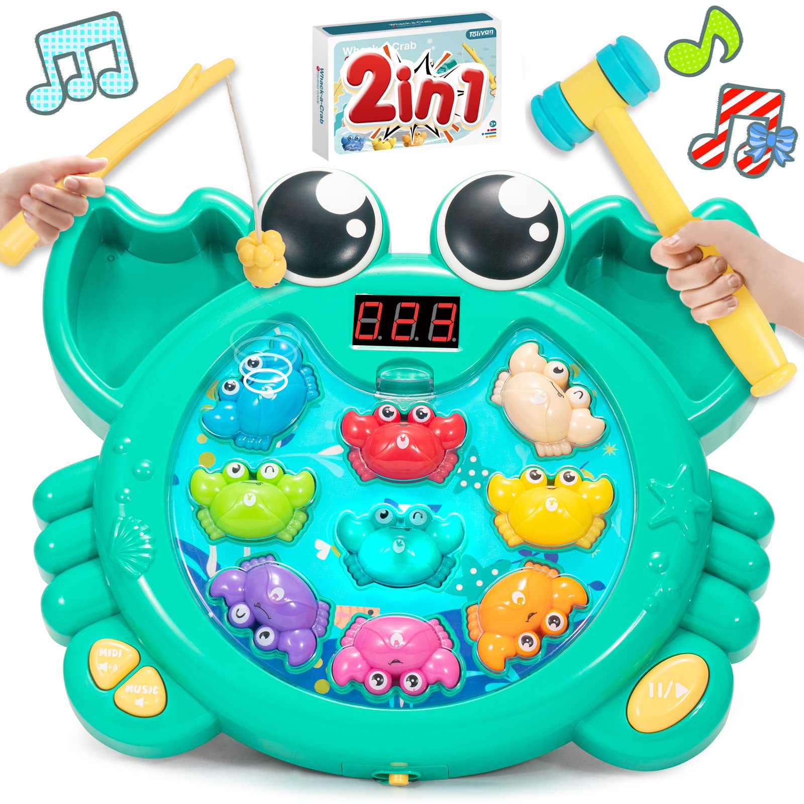 Amazon.com: Whack a Mole Game for Toddlers Toys for 2 3 4 5 Year Old Boys  Girls, Interactive Whack a Mole Fishing Game 2in1 Kid Educational Toddler  Toy, Early Learning Developmental Gift
