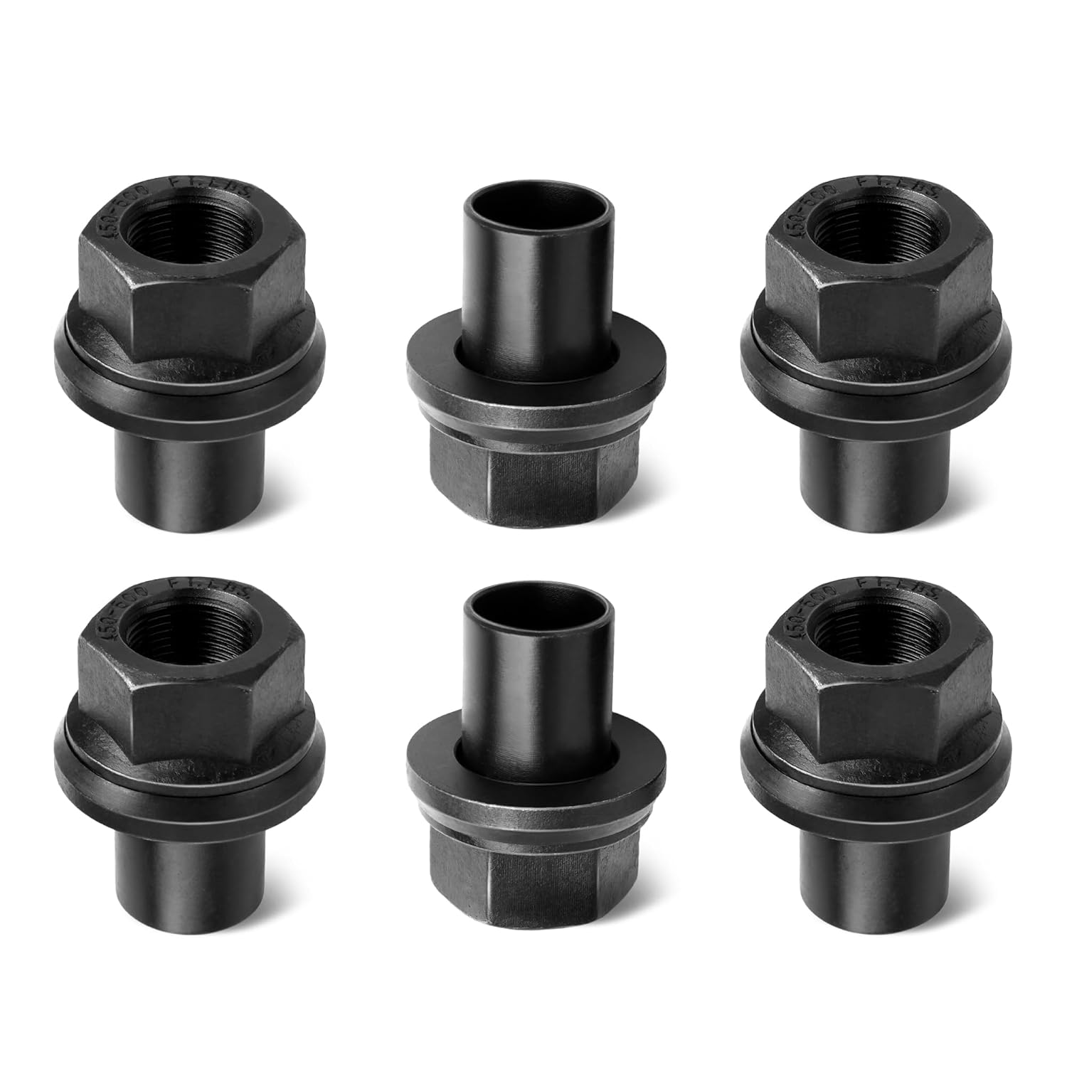Camotokiit 6PCS M22x1.5 Two-Piece 28mm Sleeve Flange Wheel Nuts 33mm Hex for Semi Truck Unimount Hubs