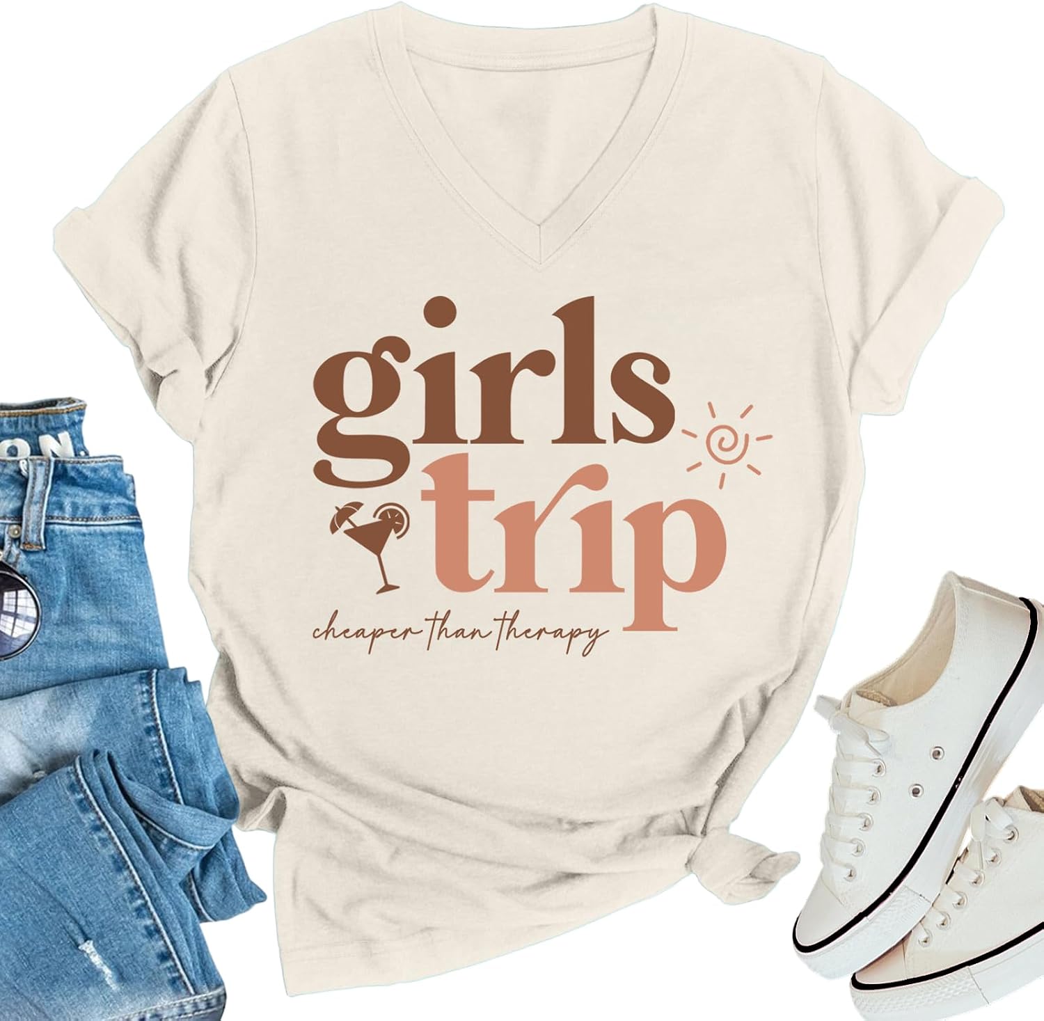 Girls Trip T Shirts for Women 2026 Girls Weekend Tshirts Best Friend Besties Sister Travel Vacation T-Shirts Tees