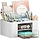 Marbrasse Pen Organizer with 2 Drawer, Multi-Functional Pencil Holder for Desk, Desk Organizers and Accessories with 5 Compar