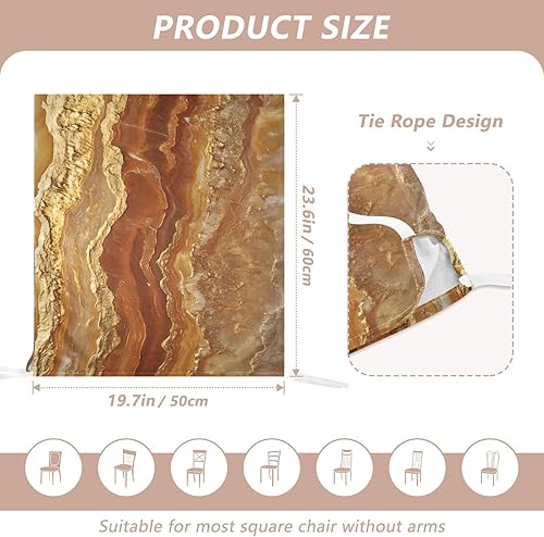 Miniatura 3 de Juego de 6 protectores de silla decorativos con textura de mármol dorado para decoración del hogar, comedor, fundas suaves para sillas de comedor