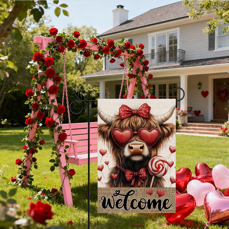 Drapeau de jardin vache robuste avec impression double face durable