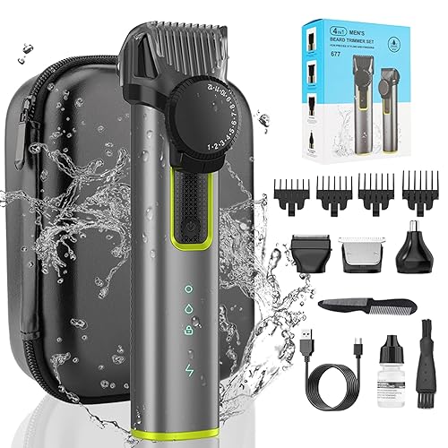 Miniatura 5 de Cortadora de pelo de nariz para hombres, cortadora de pelo profesional inalámbrica y maquinilla de afeitar, afeitadora eléctrica, kit de aseo de