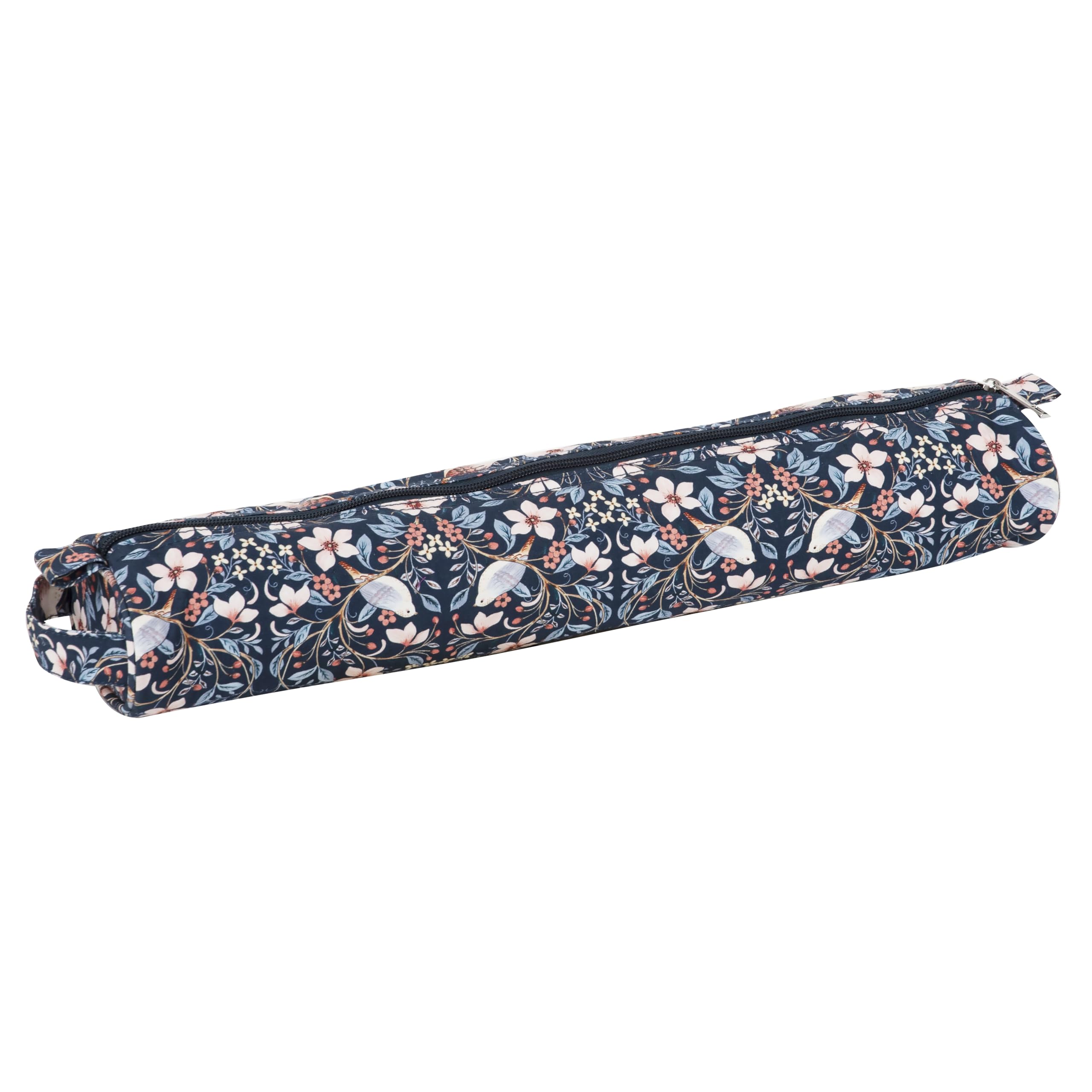 Hobby Gift Knitting Pin Case - XL Bird Print Soft Cotton Storage for Pins up to 40cm, Full Zip Closure & Handle for Easy Transport, Storage, for Crafters 11 x 46 x 7cm