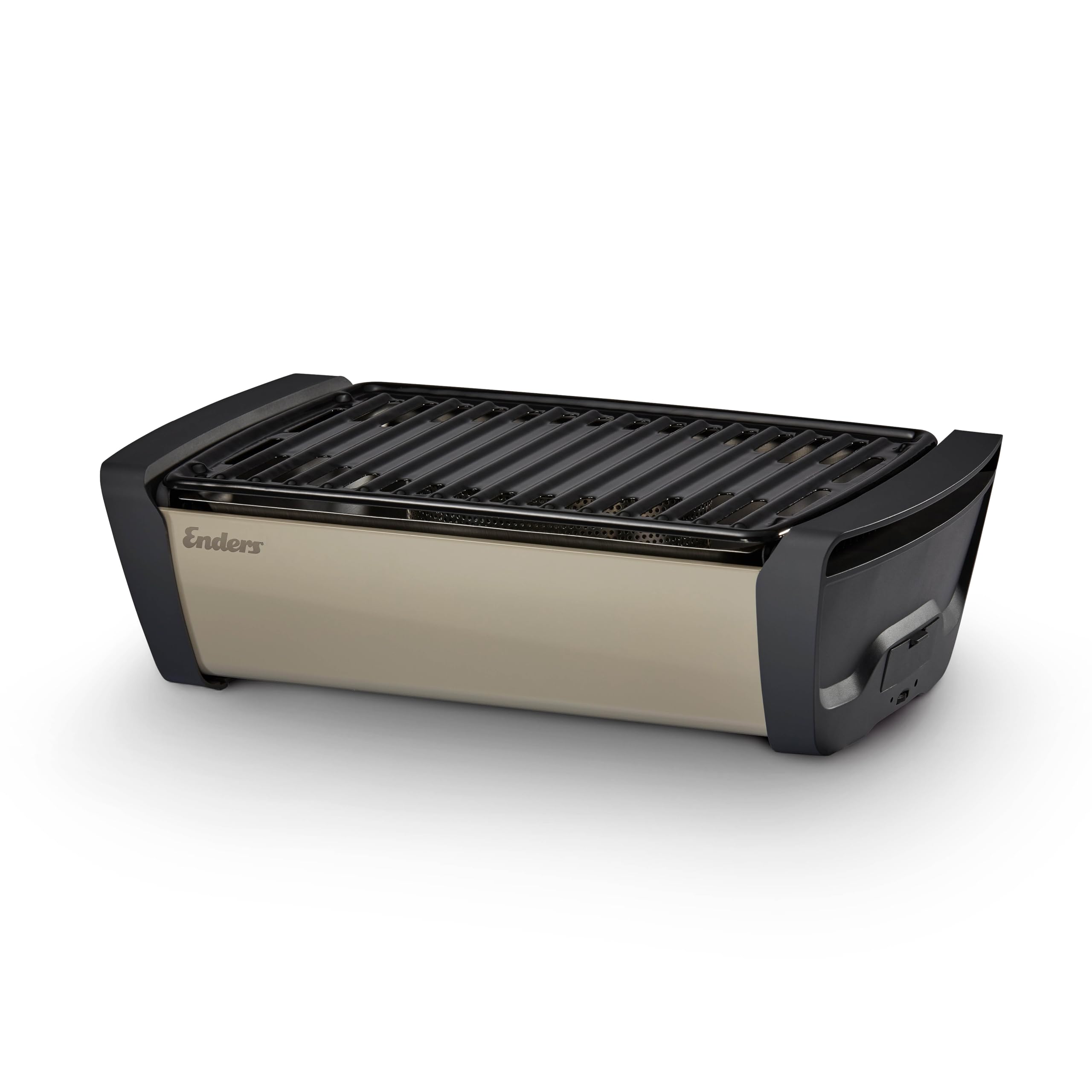 Tisch-Holzkohlegrill Rund (Ø 29 Cm) Mit Deckel - Tragbarer Grill In Taupe/Braun