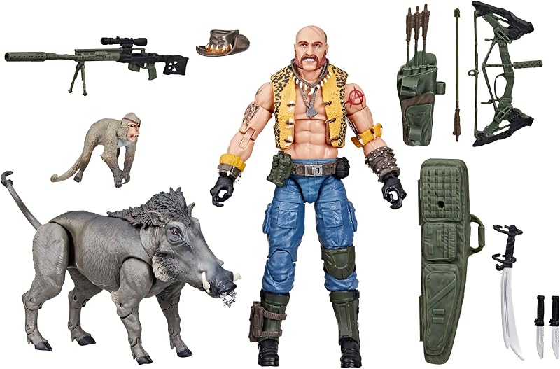 G.I. Joe Classified Series #125, Dreadnok Gnawgahyde y Pets Porkbelly & Yobbo, figura de acción coleccionable de 6 pulgadas con 16 accesorios | G.I. Joe Classified 6 Inch Action Figure Deluxe - Dreadnok Gnawgahyde con Porkbelly & Yobbo #125