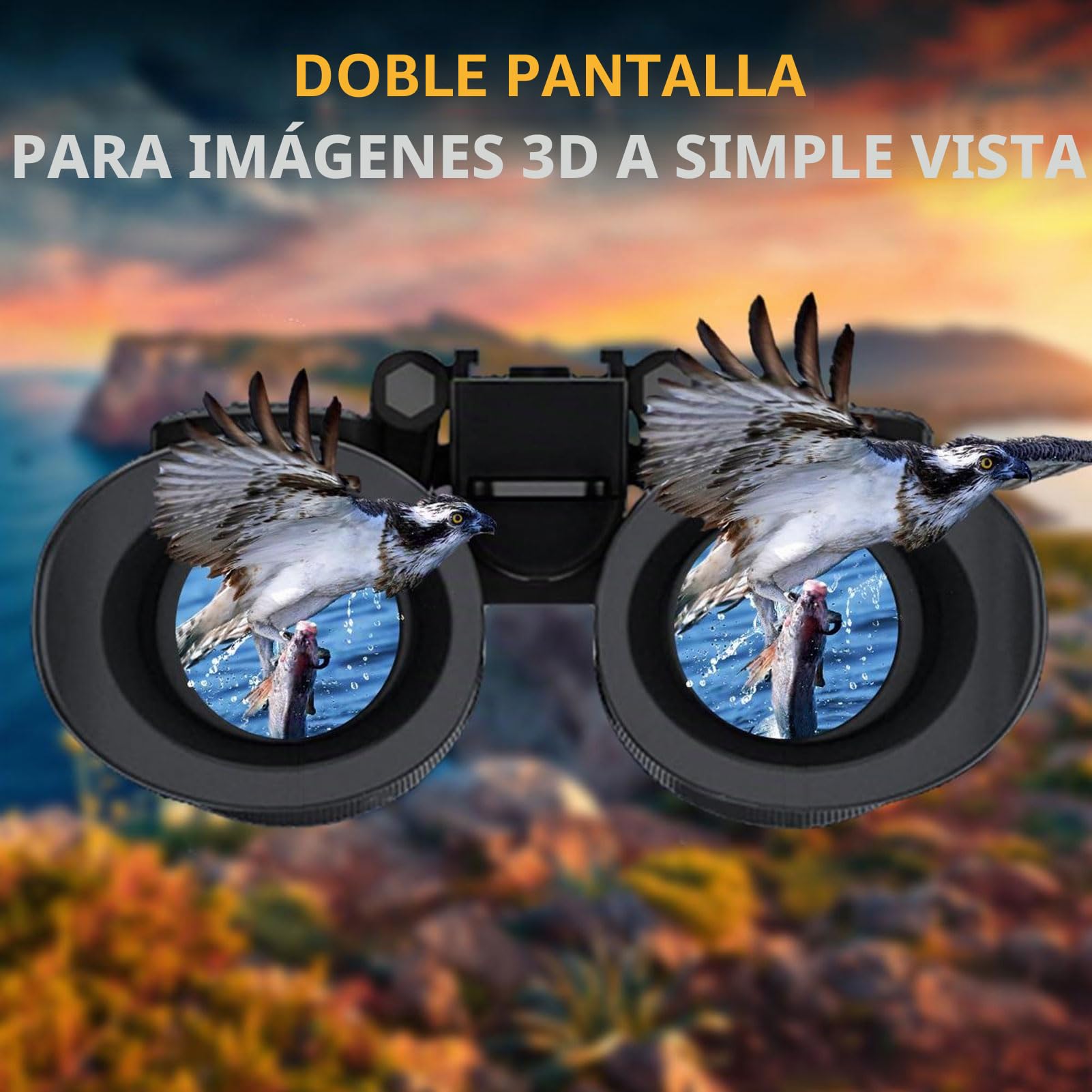 NV8300 4K Lentes de visión Nocturna con Efecto de visión 3D, Binoculares de visión Nocturna Recargables táctica Militar, Zoom Digital 8X, Infrarrojos de 7 Niveles, Montado en Casco