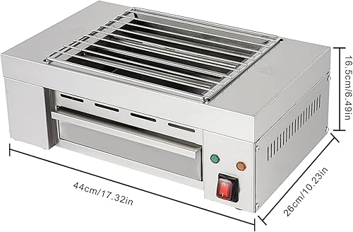 Miniatura 7 de Outdoor Kitchen Professional Built-In BBQ Grill, 1500W Indoor Electric Grill,Indoor Grill with Detachable Grill Mesh