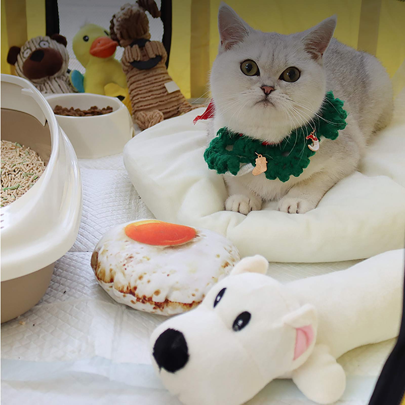 Petit Parc pour Animaux de Compagnie avec Couverture, Tente pour Animaux de Compagnie Transparente et Respirante Pliable avec Couvercle supérieur Exercice Pliable Cour,M:72 * 40cm