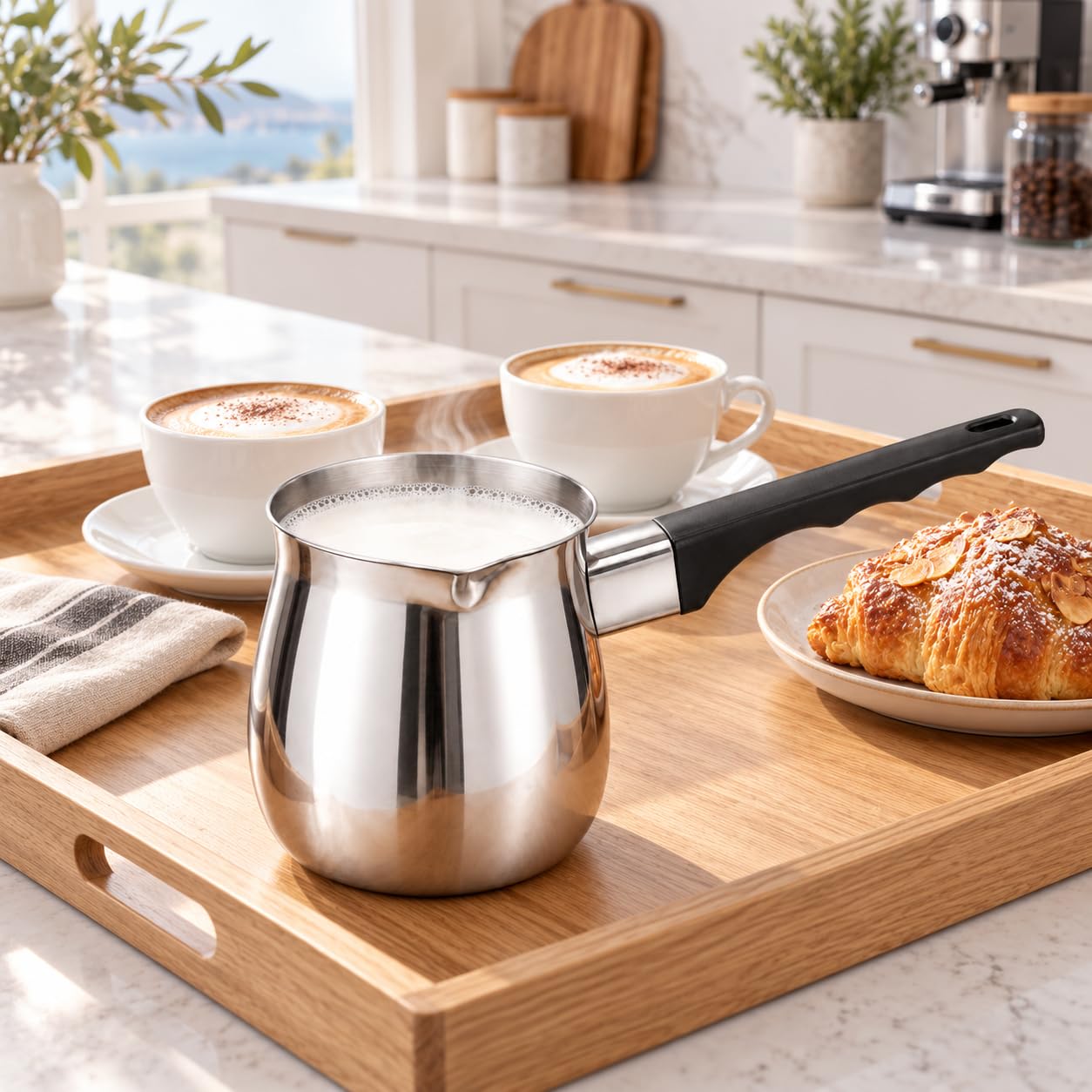 Fino Stainless Steel Turkish Coffee Warmer - 24oz -5 Fino Stainless Steel Turkish Coffee Warmer - 24oz -5