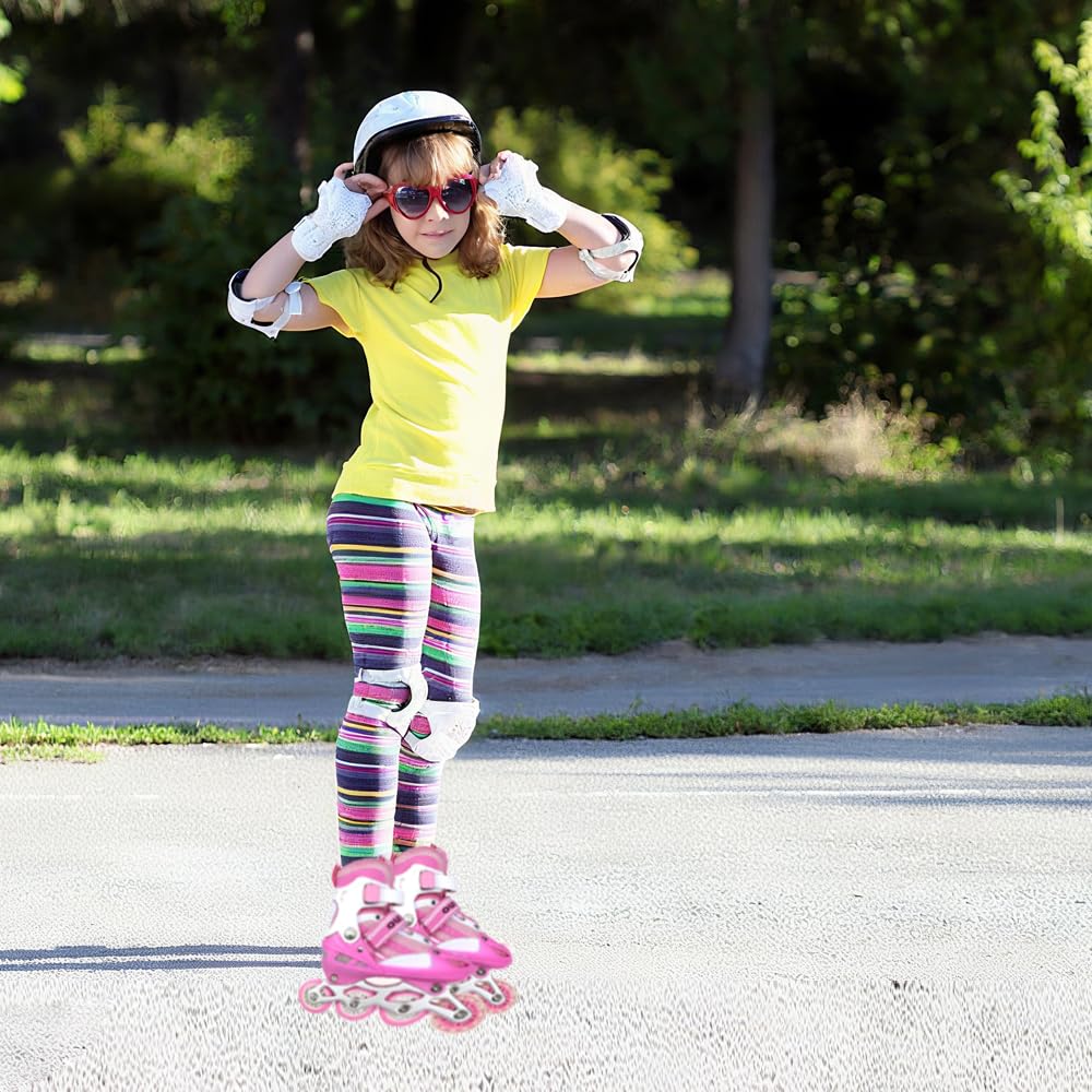 Roller Enfant Fille en Ligne pour Enfants, Patins à roulettes réglables pour Enfants 3 à 9 Ans, Roller Enfant Fille Lumières Amusantes pour Débutants