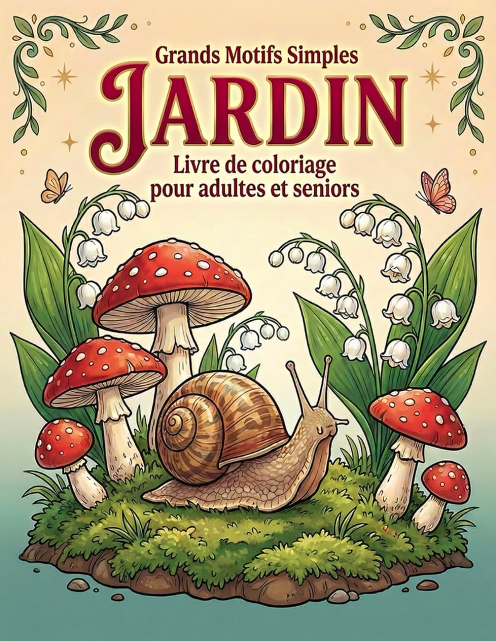Grands Motifs Simples – Jardin: Livre de coloriage pour adultes et seniors avec 50 motifs relaxants