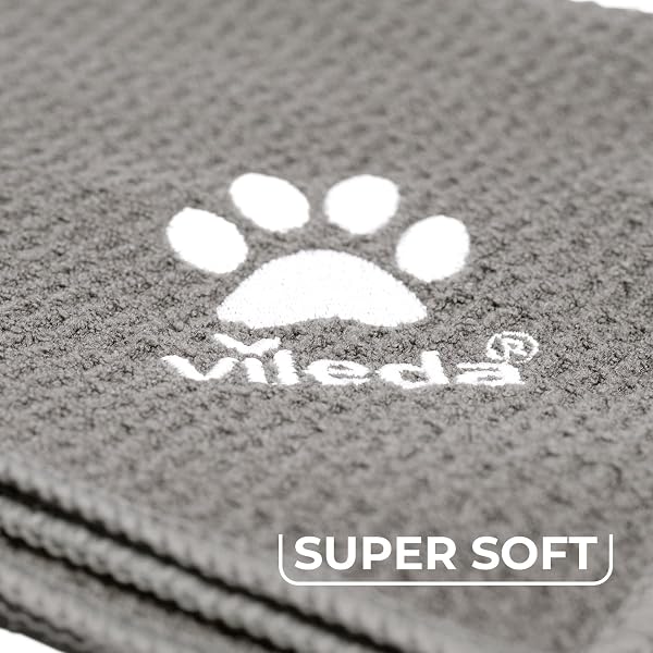 Vileda Pet Pro Pet Cloth Size XL | Microfibre Cloth | Absorbs and Dries Quickly | Suitable for Dogs and Cats | Honeycomb Texture | Super Clean and Soft | Soft Touch - 4