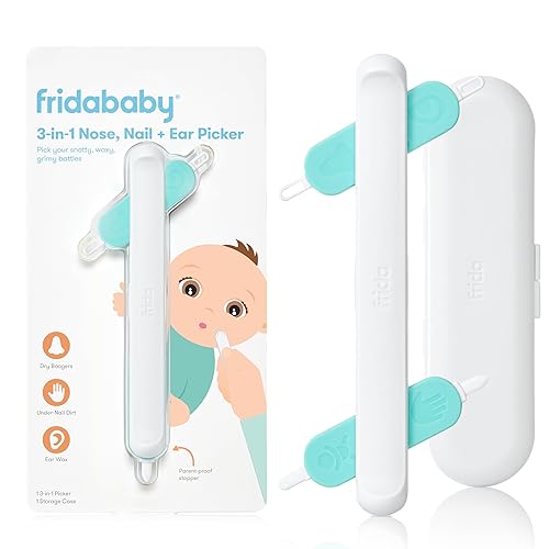 FridaBaby Recolector de nariz 3 en 1 uñas y orejas de Frida Baby the Makers of NoseFrida the SnotSucker limpia de forma segura los Boogers del bebé