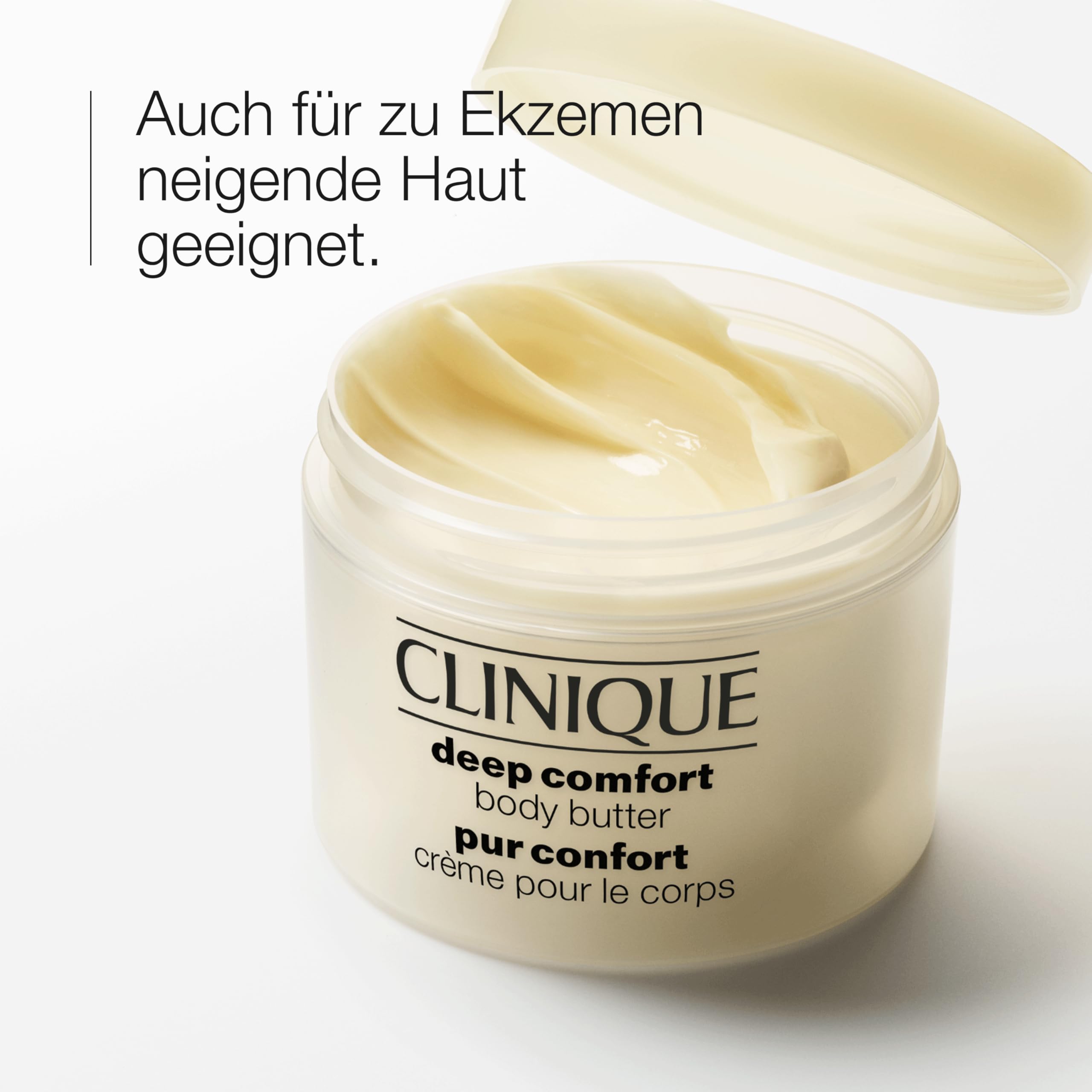 Clinique Deep Comfort™ Body Butter | Luxuriöse Körpercreme gegen trockene Haut, mit Hyaluronsäure, Sheabutter & Glycerin | seidig + reichhaltig