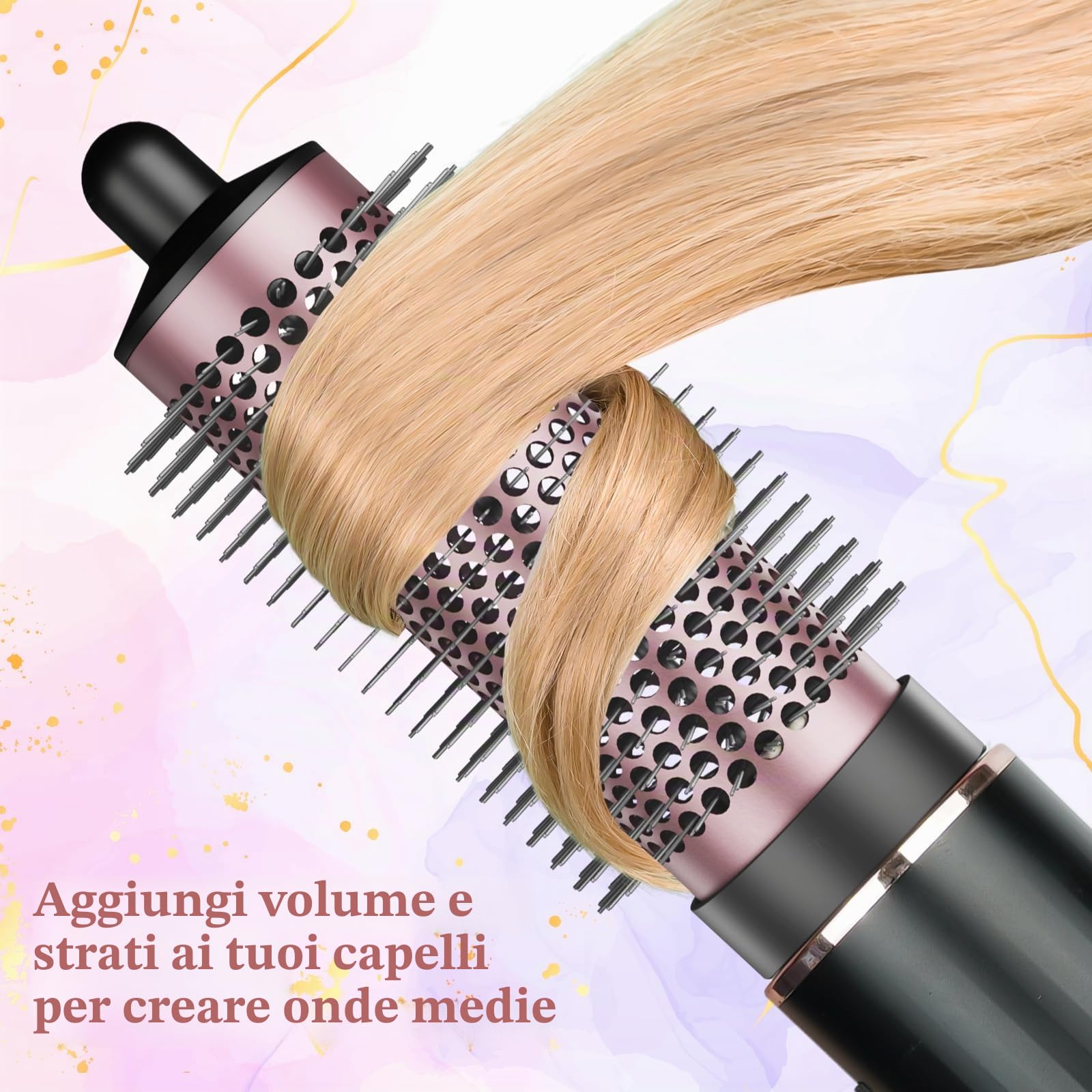 Spazzola volumizzante rotonda per attacco Shark FlexStyle, spazzola rotonda normale compatibile con serie FlexStyle HD400, strumento di fissaggio volumizzante per capelli fini e piatti per lo