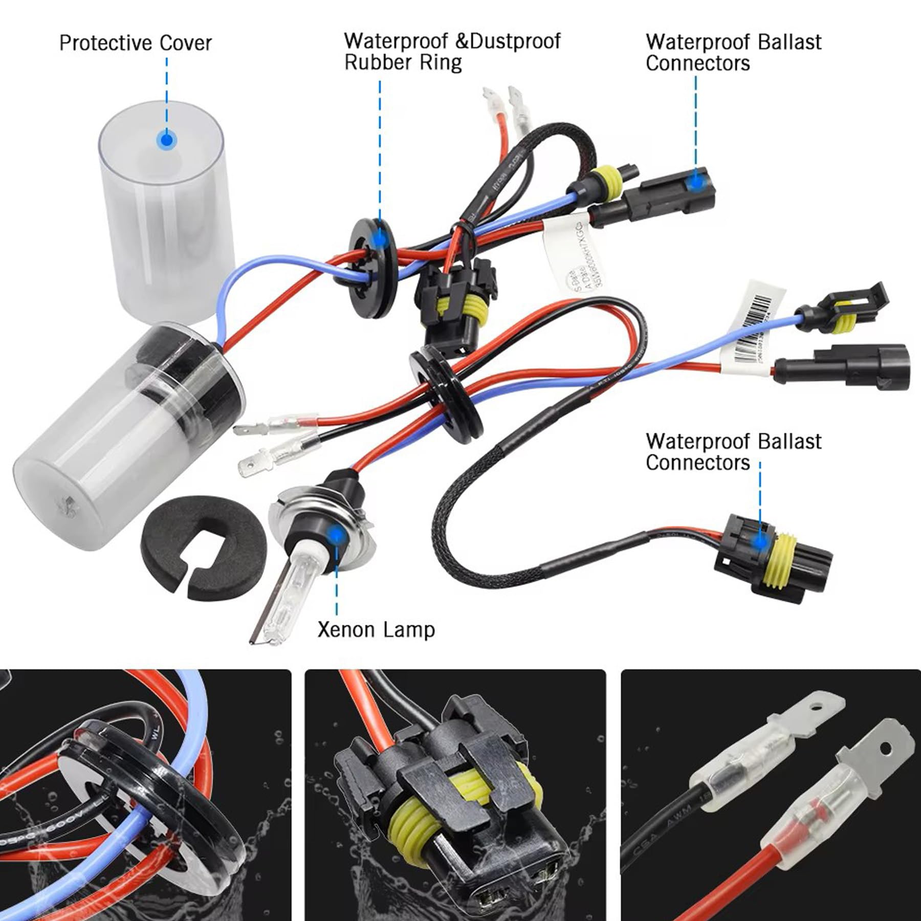 1 coppia di lampadine di ricambio per fari H7 HID Xenon, 35W 12000K Lampade per auto estremamente luminose