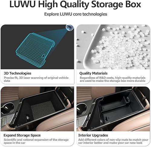 Miniatura 6 de LUWU - Organizador de consola central Genesis G70 2023, organizador de consola central Genesis G70 2023 G70, caja de almacenamiento para