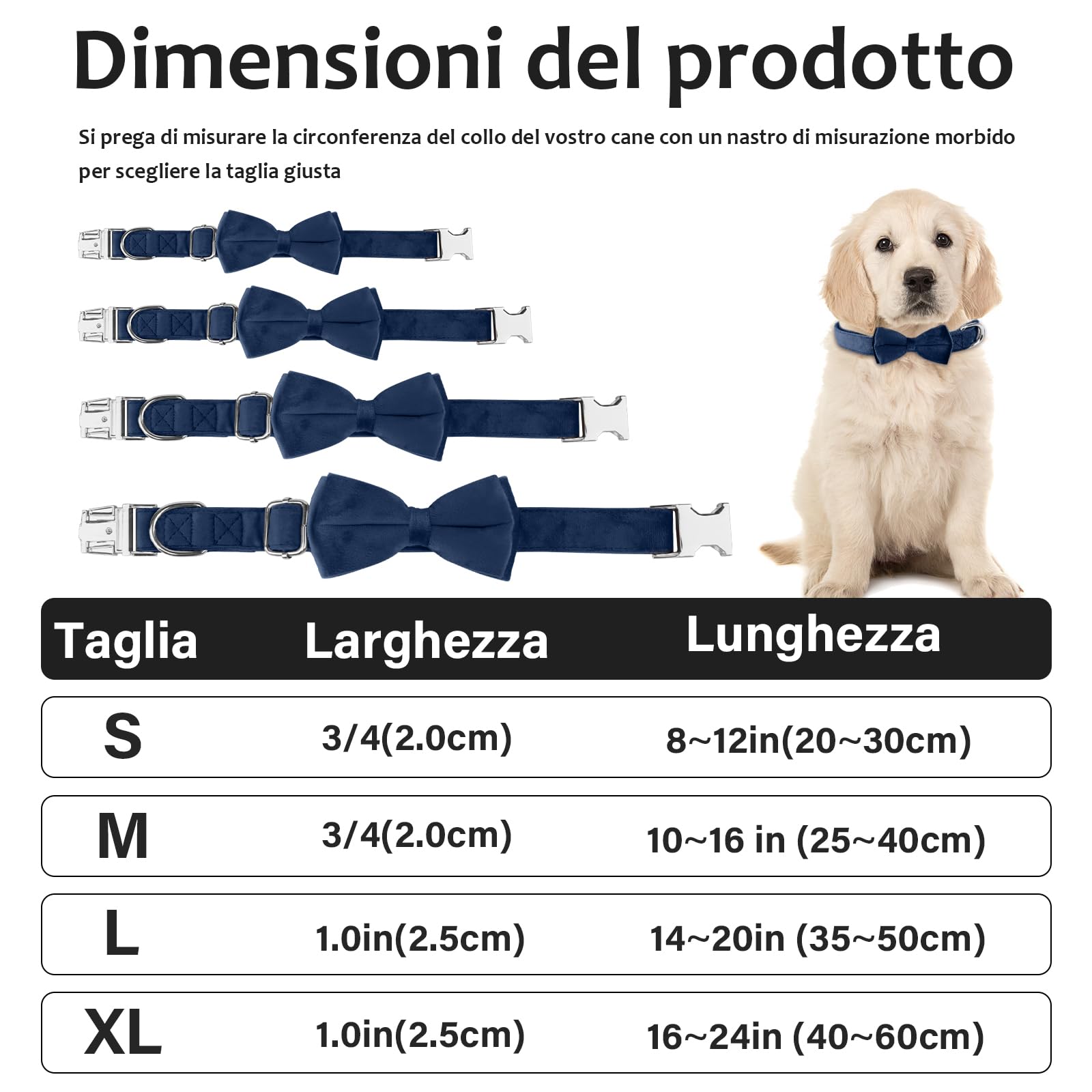 KTWSUEF Collare Cane, papillon cane Collare per Cani Velluto, Collare per Cani Comodo Resistente, Papillon per Cani Rimovibile Regolabile, Per Matrimoni, Compleanni, Eventi Festivi