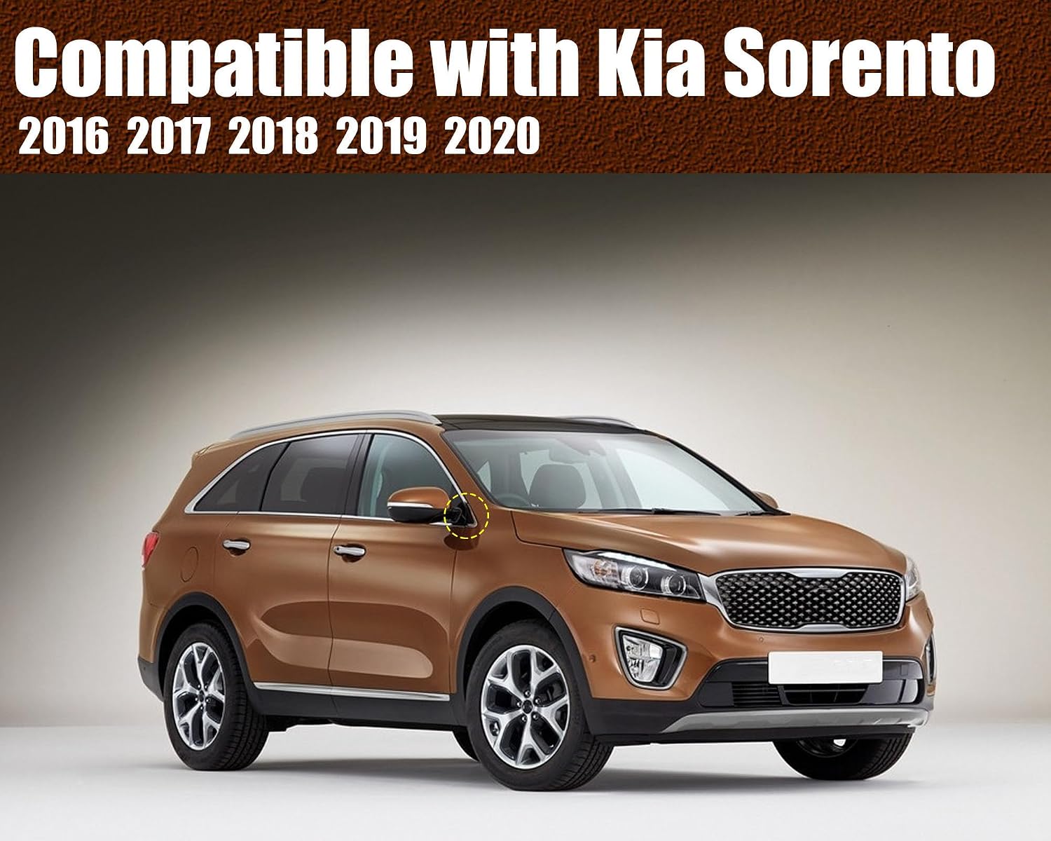 Front Right Side Mirror Triangle Trim Compatible with Kia Sorento 2016-2020 Mirror Fender Corner Trim, 86190-C5000 Passenger Side RH