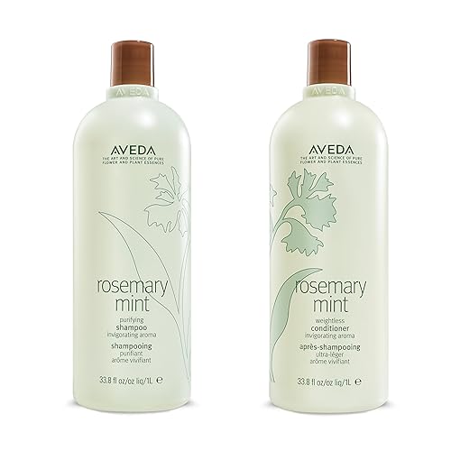 Aveda Champú y acondicionador purificador de menta de romero Champú clarificante Acondicionador ligero para cabello normal a graso Tipos de