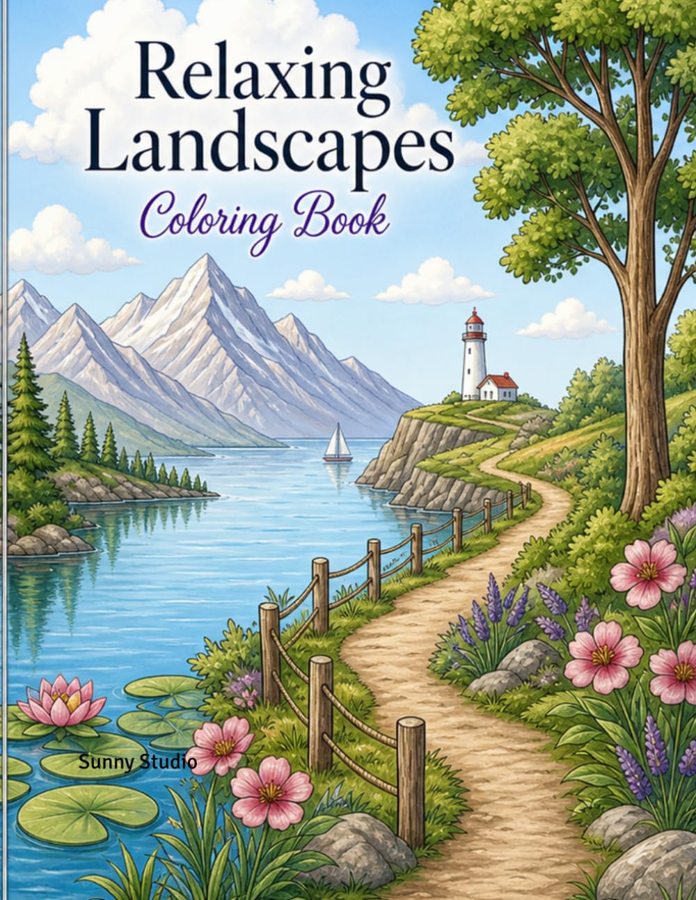 Relaxing Landscapes: Coloring Book