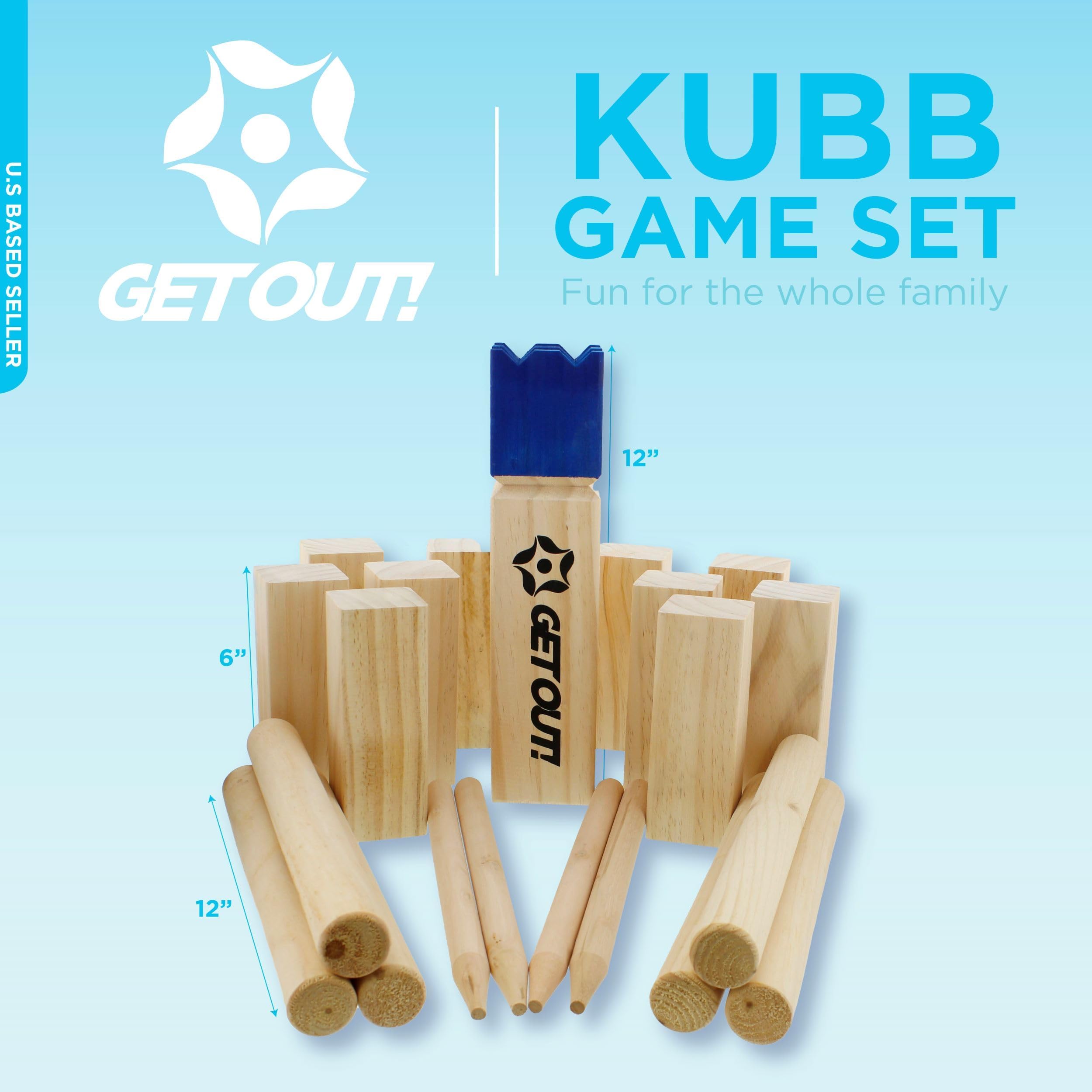 Get Out! Kubb Game Set 21-Piece Yard Toss Fun – The Viking Lawn Game