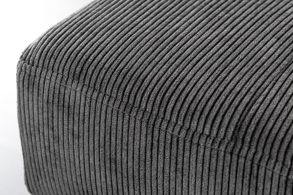 Riess Ambiente Design Sitzbank Boutique 100cm dunkelgrau Cord Schwarze Metallbeine, Polsterbank in modernen Stil, Flurmöbel, Esszimmerbank