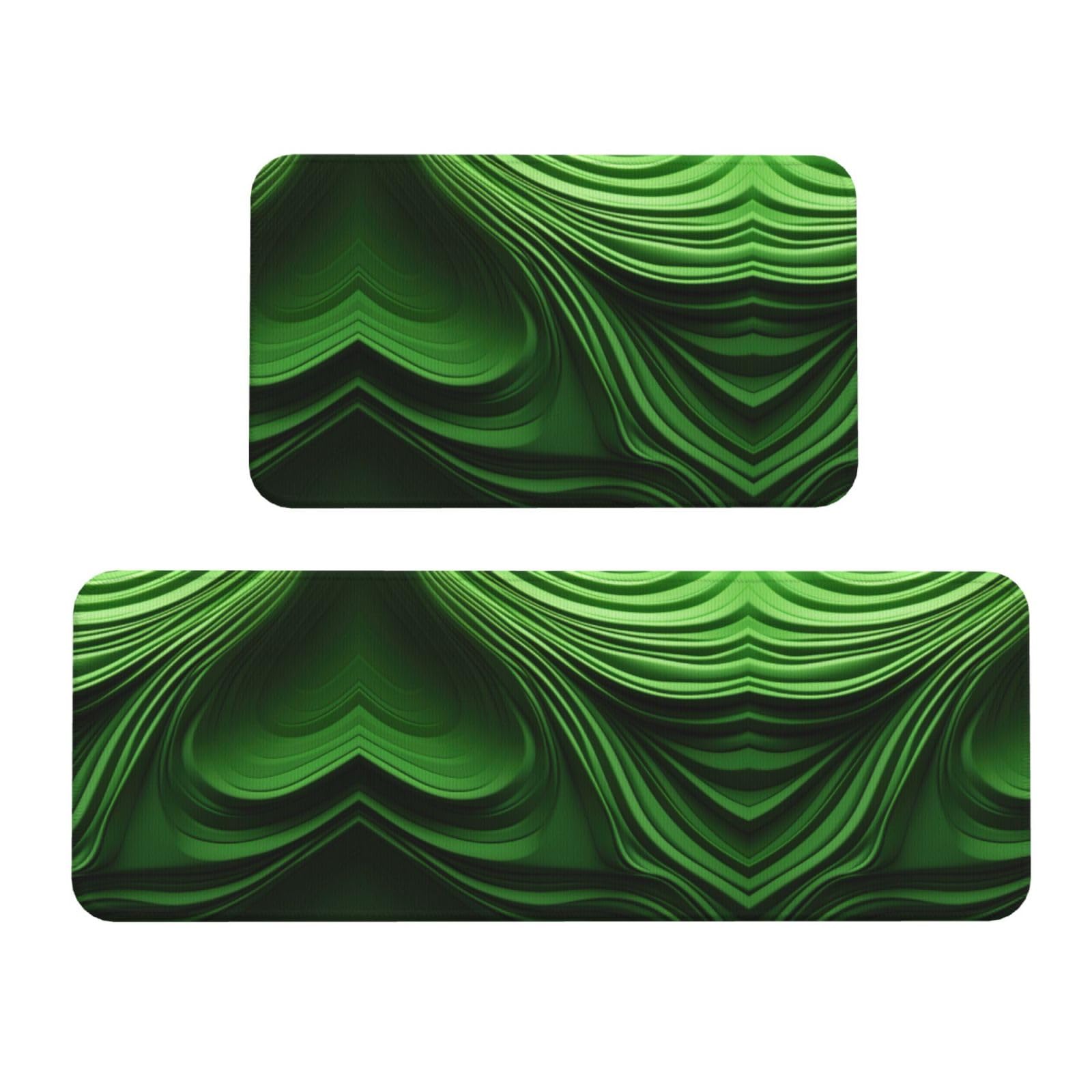 Tapis de sol pour cuisine anti-glisse lot de 2 tapis vert contre les chutes