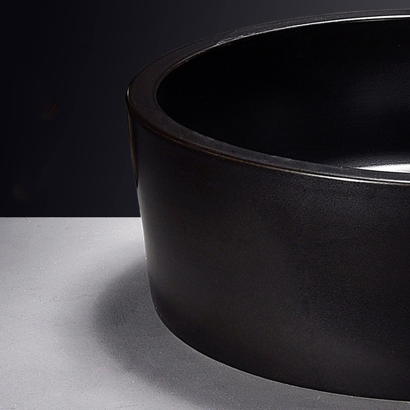 Umywalki Łazienkowe Umywalka Łazienkowa Okrągła, Nablatowa, Ceramiczna, Umywalka Nablatowa, Umywalka Meblowa, Umywalka Artystyczna, Czarna, Umywalka Nablatowa, Umywalka M