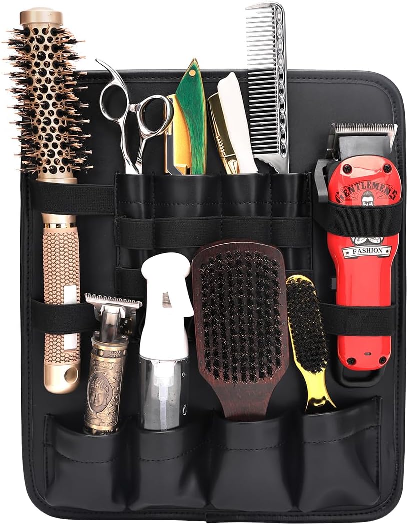 CGBARBER Leather Fashionable & Functional Chest Rig Bag for Barbers, Haircut Tools&Hairdresser scissor Shears Bag (Black)