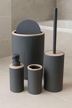 ARVALE Quardi Banyo Seti Modern  izgili - 7 L Kova 4 Par a Banyo  p Kovas  ve Aksesuar Seti