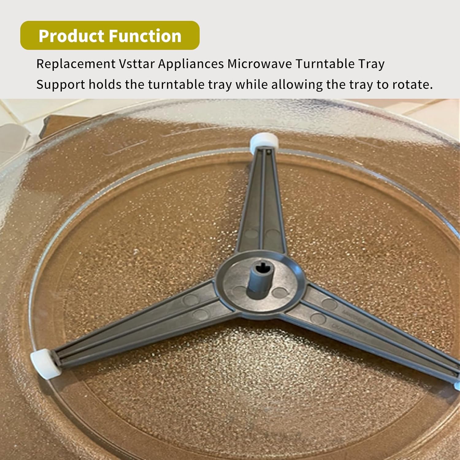 Parts WB06T10012, AP3671405, PS952323 Turntable Tray Support Compatible with GE Microwave Oven (Fits Models; JTP, JT9, JKP, 911, PT9, Gray